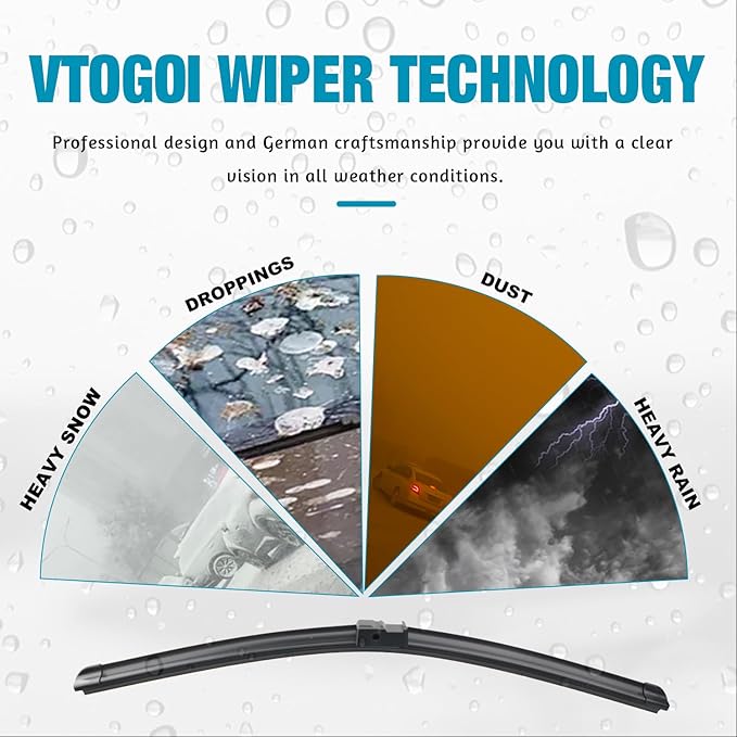 OEM Windshield Wiper Blades Replacement for BMW X3 2011 2012 2013 2014 2015 2016 2017, All Weather Original Factory Quality Front & Rear Wipers Set 26"+20"+13" (Pack of 3)
