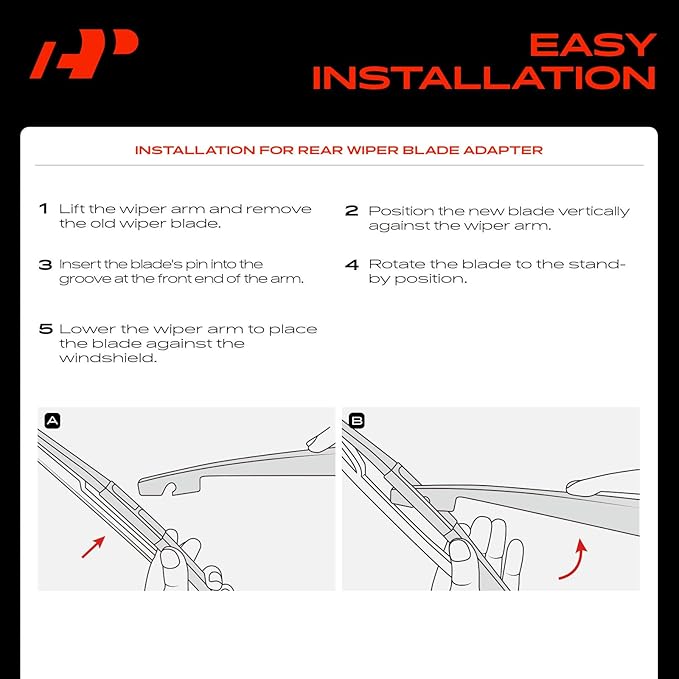 A-Premium 26"+19"+12" Windshield Wiper Blades Compatible with Nissan Quest 2011-2017 - Front Rear Wipers Blade Set for Hook/RL3 Arm Connector, with Wear Indicator & Towel (Pack of 3)