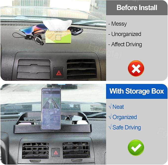 Center Console Multi-Mount Phone Holder Storage Box Compatible with Hummer H3 2005-2009 ABS Central Control Dashboard Storage Box Tray Organizer, Style E