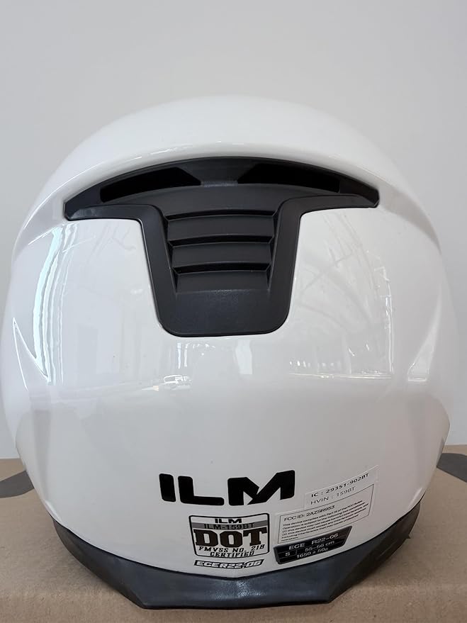 ILM Bluetooth Motorcycle Modular Helmet 2-3 Riders Intercom Flip up Full Face Helmet with Dual Visor DOT Model 159BT (White, S)