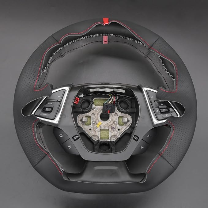 MEWANT for Camaro Steering Wheel Cover 2016-2024 Hand-Stitched for Chevy Camaro Car Steering Wheel Wrap