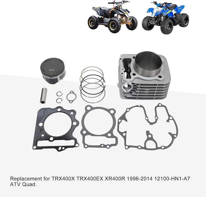 GOOFIT 89mm 440CC Big Bore Cylinder with Piston Rings Kit with Gaskets with Spark Plug Replacement for 400X TRX400EX TRX400X 1999-2008 1996-2014 12100-HN1-A7 ATV Quad