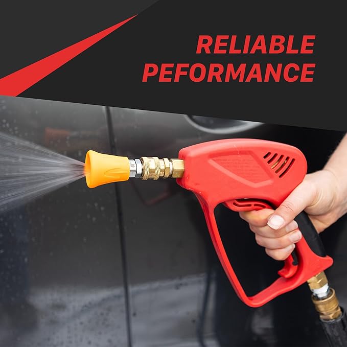 Maxshine Premium Stainless Steel Spray Nozzle Set | Universal ¼″ Quick-Connect Nozzles (15°, 25°, 40°) in Protective Rubber Housing | Durable, Leak-Free Professional Car Wash Accessory