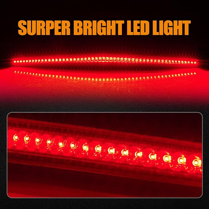 Third 3rd Brake Light LED for 2006-2011 Cadillac DTS, High Mount Rear Brake Lights Assembly for 06-11 Cadillac DTS, Waterproof Center Cab Lamp Stop Light (RED)