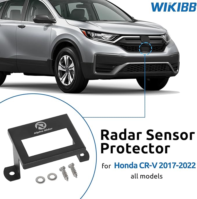 Front Radar Sensor Protector Cover Compaible with Honda CR-V CRV All Models 2017-2022, Vehicle Radar Sensor Protection Cover Accessory for Honda Accessories with Screws, Black