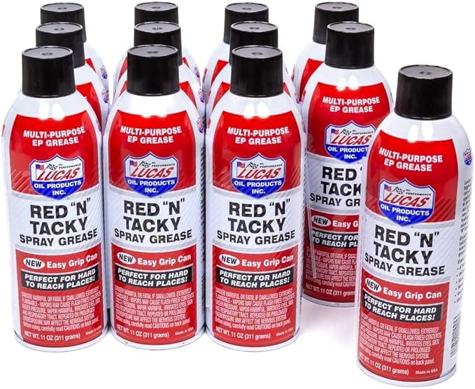 Lucas Oil 10025 Red N Tacky Aerosol Spray - 11 Ounce (Pack of 4)
