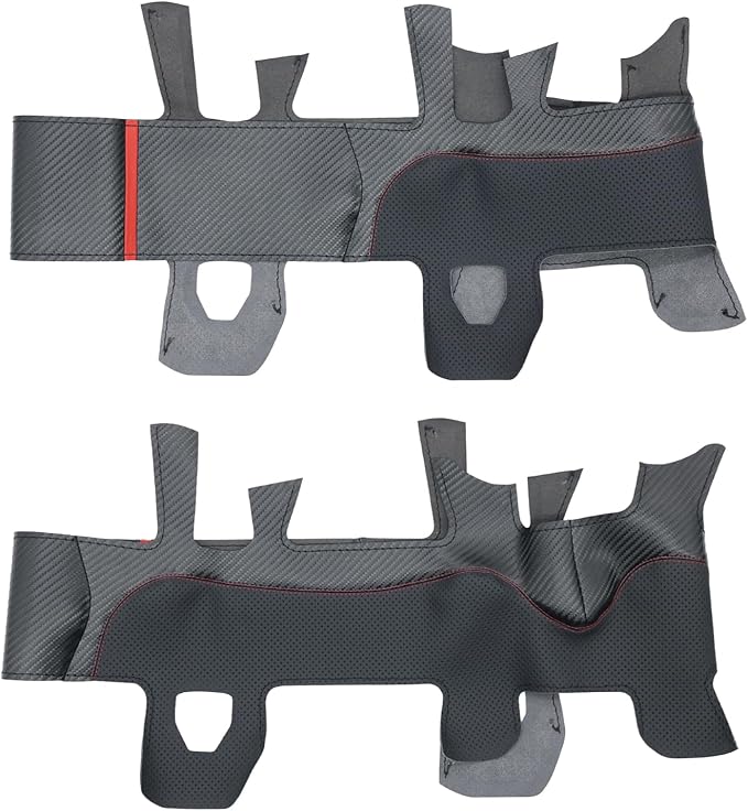 MEWANT Hand-Stitched Steering Wheel Cover Wrap for Dodge Ram 1500 2019-2023 Steering Wheel Accessories for Dodge Ram(Backsides Without Buttons)
