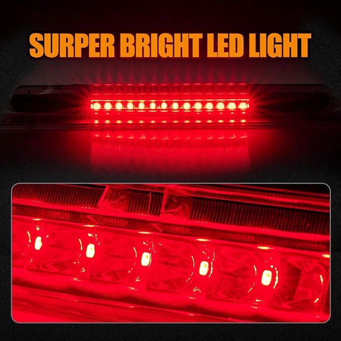 Third 3rd Brake Light LED for 2005-2010 Scion tC, High Mount Rear Brake Lights Assembly for 05-10 Scion tC, Waterproof Center Cab Lamp Stop Light (Black)