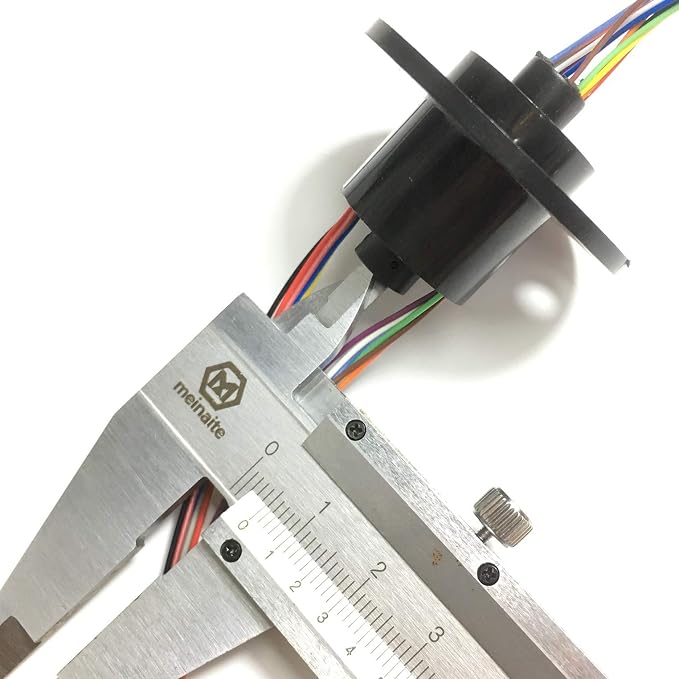 Taidacent Hollow Slip Ring Rotary Electrical Contact 2/4/6/12 Road Collector Ring Conductive Electric Motor Slip Ring Rotating Connector (12 Wire 2A Inner Hole 5mm Outer Diameter 22mm)