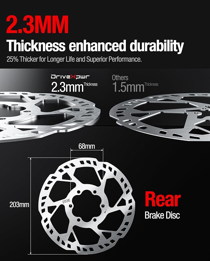 Heavy-Duty 203 mm Thickened Stainless Steel Rear Brake Disc Rotor for for Talaria Road Legal (TL45) Talaria Sting Offroad （TL3000）
