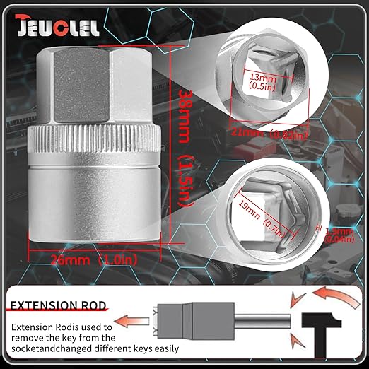 22PCS Wheel Locking Nut Key Kit Compatible with BMW Series, Wheel Lock Nut Socket Adapter Set, Anti-Theft Lug Removal Tool, Anti-Theft Screw Remover Repair Tool