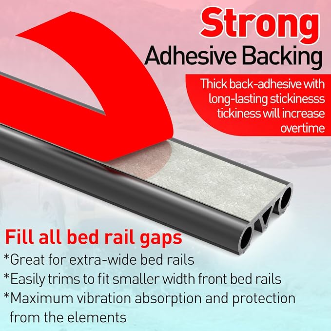 Tonneau Cover Seal, Truck Topper Seal Rubber Weather Stripping with Triple Bulb, Camper Shell Seal Kit Replacement Parts Accessories (24.6Ft)