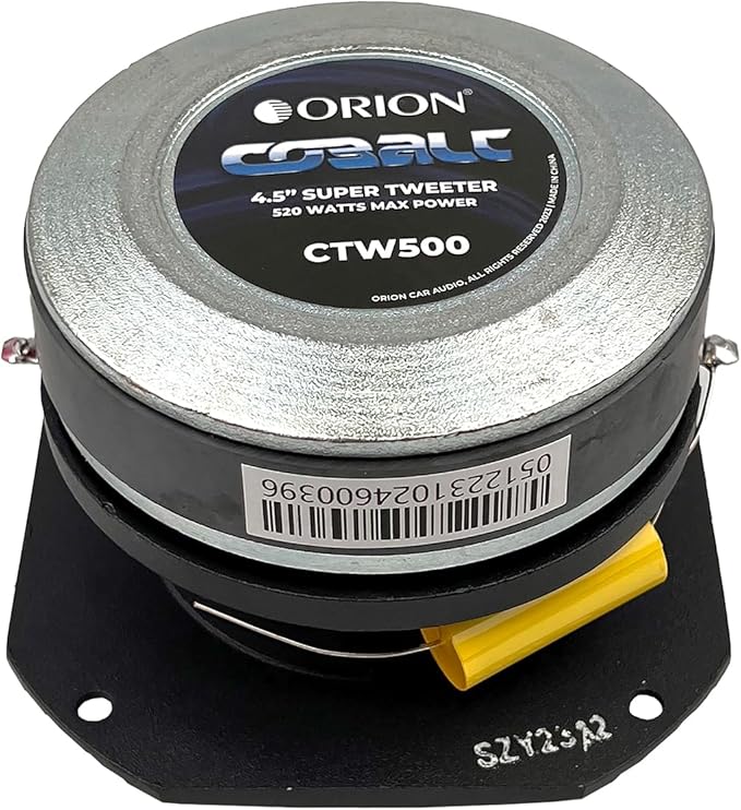 ORION Cobalt Series CTW500 4.5” Super Bullet Tweeter | Aluminum Diaphragm, 1.75” Voice Coil, 130W RMS, 520W Max, Built-in Crossover - Pro Car Audio Sound System Tweeter (Single)