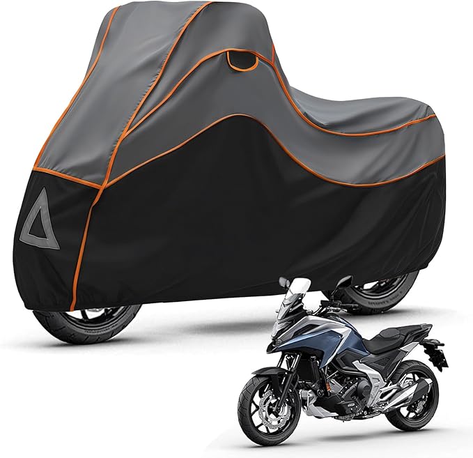 Specialized Hail Protector Motorcycle Cover, Multi-Layered Motorcycle Hail Blankets Protector Cover with 5mm Thick High Density EVA Cushioning Foam Pad and Reflective Stripes, 110L x 43W x 57H in