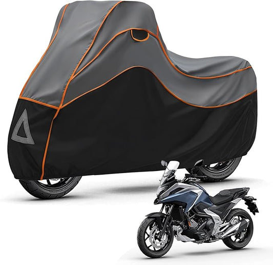 Specialized Hail Protector Motorcycle Cover, Multi-Layered Motorcycle Hail Blankets Protector Cover with 5mm Thick High Density EVA Cushioning Foam Pad and Reflective Stripes, 110L x 43W x 57H in