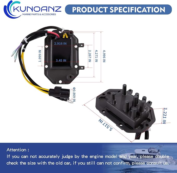 193-4641 35 Amp Voltage Regulator Rectifier for Johnson&Evinrude 185 200 225 250 300 HP Outboard 2-Stroke 6&8-Cyl. 0584641 0585995 0586271 0777672 Mercury:878333 Sierra:18-5831 584641,585995