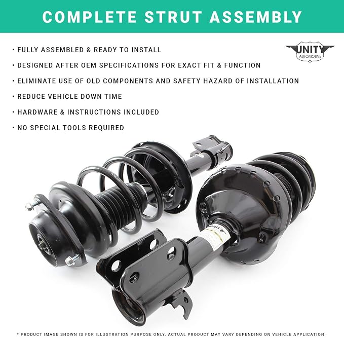 UNITY AUTOMOTIVE 11066 Front Right Complete Strut Assembly 2000-2006 Mazda MPV 2WD
