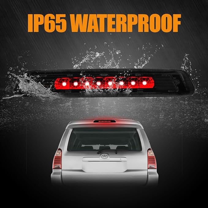 Compatible with Third 3rd Brake Light LED Toyota 2003-2009 4Runner, High Mount Rear Brake Lights Assembly, Waterproof Center Cab Lamp Stop Light (Not Fit Models with Rear Spoiler)