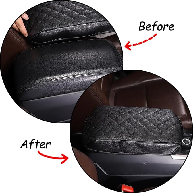TINKI Center Console Armrest Cover Kit, Console Armrest Cushion Automotive Customized Console Armrest Cushion, Fit for Mercedes Benz G Class 2013-2018 Accessory Organizer Protector (Plaid - Black)