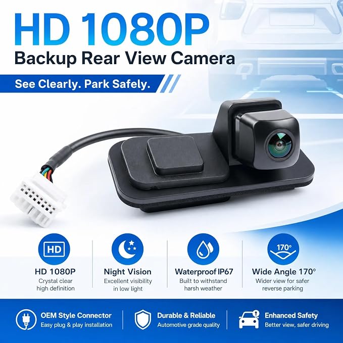 No. 39530-TZ3-A01 Rear View Backup Reverse Parking Camera/Rear View Camera | Compatible with Acura TLX 2.4L 3.5L Fits 2015 2016 2017 2018 2019 2020 [2-Pins] Replacement Part #39530TZ3A01