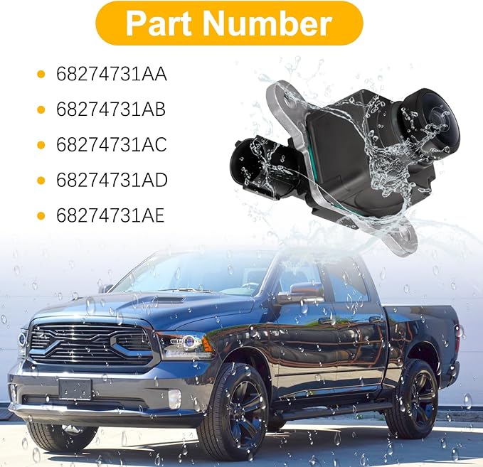 68274731AA Rear View Backup Camera Replacement for Ram 1500 2500 3500 2016-2023 Replaces 68274731AB 68274731AC 68274731AD 68274731AE