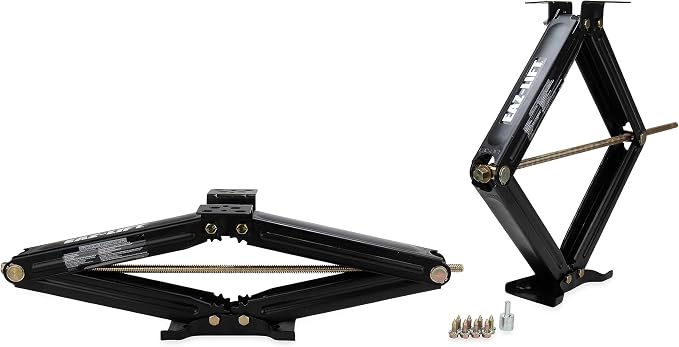 Camco EAZ-Lift 30-Inch Stabilizing RV Scissor Jacks - Features a 5,000lb Load Capacity - Heavy Duty Steel Construction - Set of 2 (48840)