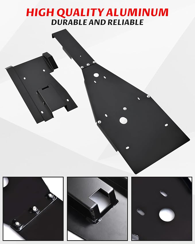 SAUTVS Aluminum Frame Skid Plate & Swing Arm Skid Plate Gaurd Kit for Yamaha Raptor 700 700R 2006-2026 Accessories, Black Combined Full Chassis Protector