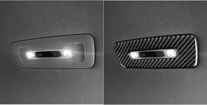 NVCNX Real Premium Carbon Fiber for Toyota Camry Accessories 2018-2024 2019 2020 2021 2022 2023 SE/LE/XSE/XLE/SE Nightshade/L/TRD Gas Hybrid Rear Reading Light Panel Cover Interior Trim Sticker 1PC