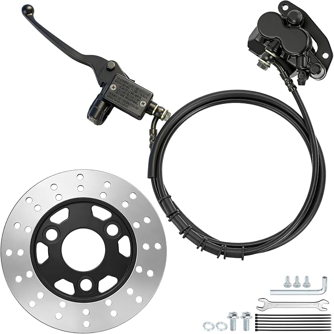 Mini Bike Hydraulic Brake Kit with Rear Disc Brake Rotor Replacement for Mega Moto B212 Coleman B200RSV B200 200cc Minibike Parts 7/8 Left Brake Master Cylinder