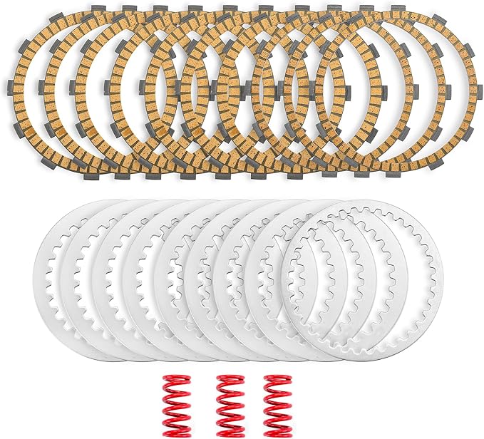 Wsays Extra Clutch Plates Kit Friction Steel Compatible with Harley Softail Heritage Fat Boy Street Bob 2018-2025 Fit FL Touring Street Electra Road Glide Road King 2017-2025 Fit M8 Engine Model