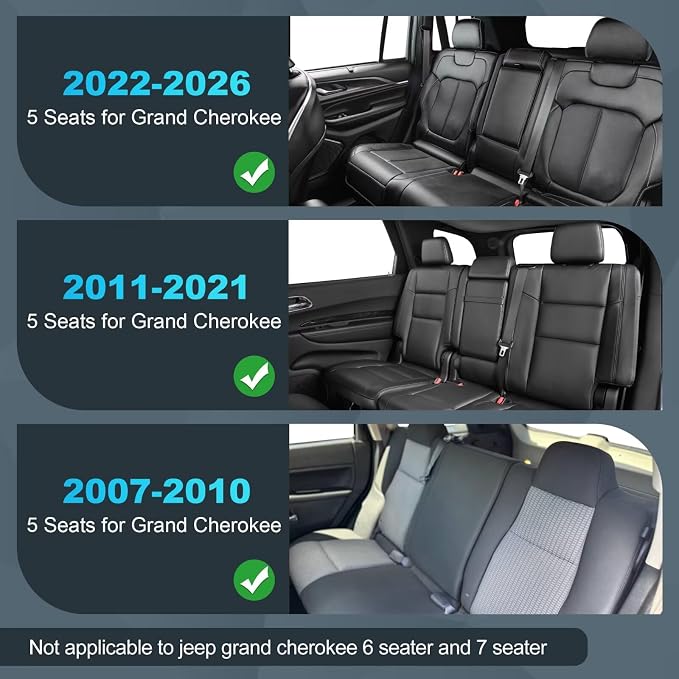 Car Seat Covers for Jeep Grand Cherokee 2011-2021 Front Seat - Waterproof Leather Custom Automotive Seat Covers Protector (2PCS Front,Black)