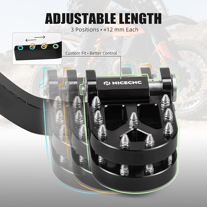NICECNC Black Adjustable Rear Brake Pedal Compatible with Husqvarna 901 Norden 901/901 Expedition 2022-2025, Compatible with KTM 790 890 Adventure/R/S/Rally 2021-2025, 890 SMT 2023-2025