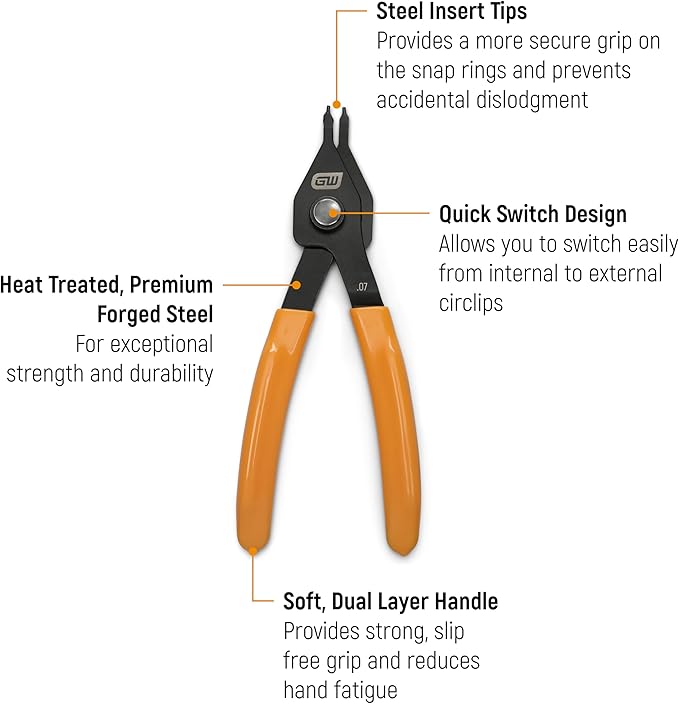 GEARWRENCH 6 Pc Convertible Straight/90 Snap Ring Pliers | 89711