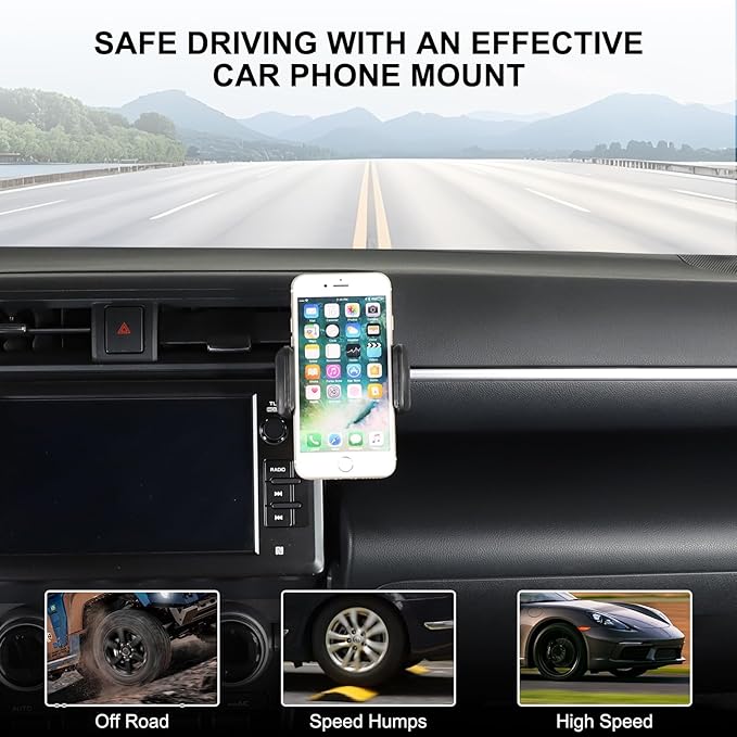 HAPPYHORSE Car Phone Mount Compatible with Toyot@ 86/Subaru BRZ 2022-2024 Car Central Control Right Side Mobile Phone Bracket Phone Holder Phone Mount with Self-Adhesive Base Accessories (Type A)