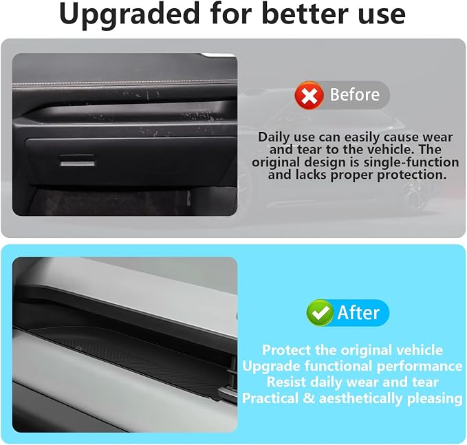 Tray Passenger Storage Organizer Mat for Toyota RAV4 2026 Center Console Organizer Glove Box Storage Organizer Tray Anti-Rattle Silicone Dashboard Storage Mat for RAV4 Interior Accessories