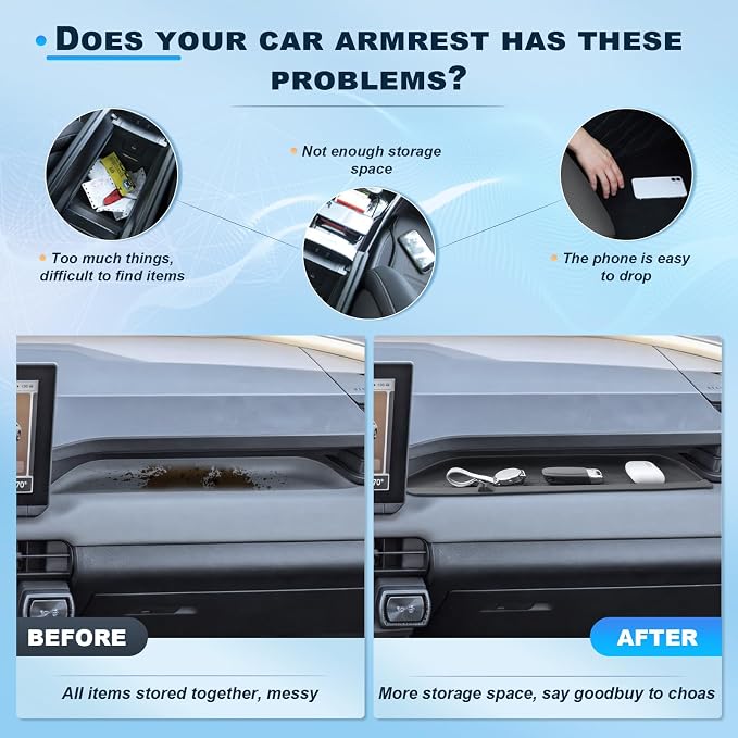 BIXUAN 2026 RAV 4 Passenger Above Glove Box Organizer for Toyota 2026 RAV 4 Center Console Organizer Middle Console Storage Box 2026 RAV 4 Accessories