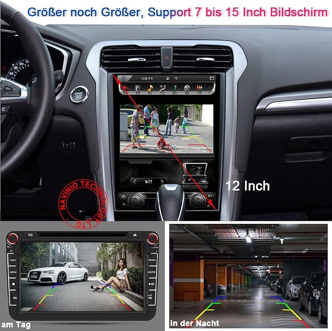 Vehicle Night Vision Rear View Camera, Waterproof License Plate Backup Camera Replacement for 2006-2014 Dodge Charger/2008-2014 Dodge Challenger/2005-2008 Dodge Magnum