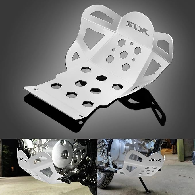 XR150L Skid Plate - Front Engine Bash Cover Guard Compatible with 2023~2025 XR125L XR150L - Skidplate Thickness Enhancement with Engine Heat Dissipation Holes (Silver)