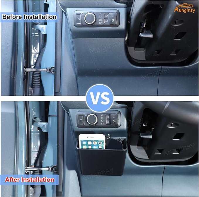 Aunginsy Center Console Storage Box Compatible with Ford Maverick 2022 2023 2024 2025 2026 Driver's Left Side Panel Organizer Tray Dashboard Storage Pocket ABS Expander Space Interior Accessories
