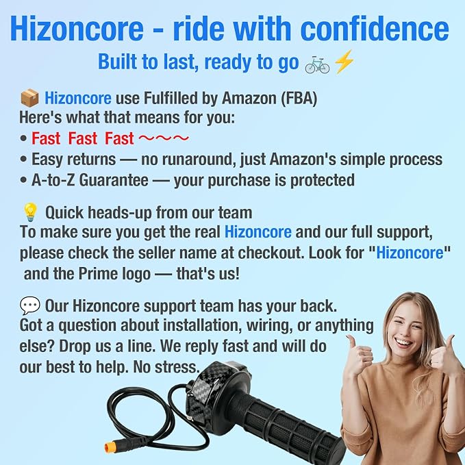 Ebike Full Twist Throttle for Macfox, 3 Pin Surron Style Throttle Grip Kit 12V-72V Compatible with HappyRun Freego Heybike Electric Dirt Bike