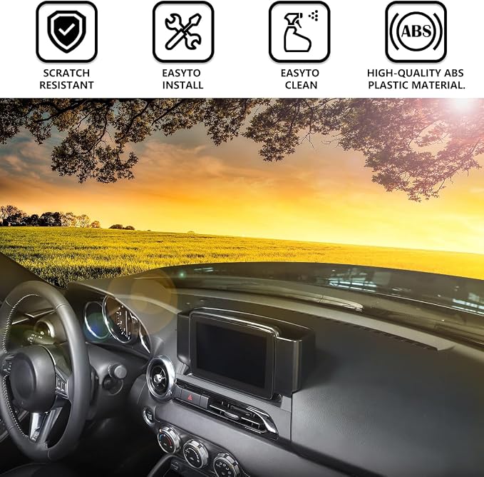 ABS Car Center Console Insert Organizer Storage Tray for Mazda MX-5 ND 2015-2023 Navigation Screen Rear Storage Tray Organizer Accessories