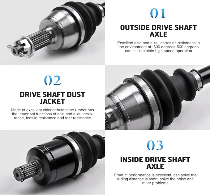 KLV Front Left Right CV Axle Shaft Compatible with 2009-2014 Polaris RZR S 800 2009-2014 Polaris RZR 4 800 2013-2018 Polaris Ranger XP 900 2014-2020 Polaris Ranger Crew 900 1332637
