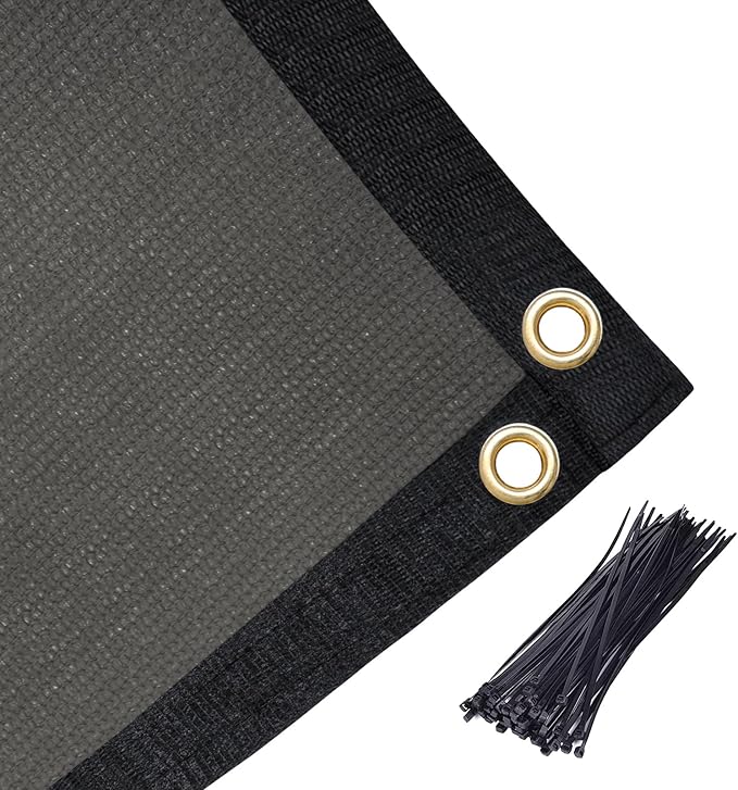 Amagenix 90% Pergola Shade Cover 6'X 23' Dark Gray Sun Shade Cloth with Grommets for Outdoor Garden Patio Porch-Commercial Grade 200 GSM-Cable Zip Ties Included (We Customized)