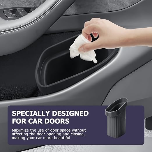 LUWU Car Trash Can for Volov XC 60 2025 2026, Waterproof Silicone Auto Garbage Bin, Portable Door Mount Trash Bin, Interior Accessories for XC60 2025 2026