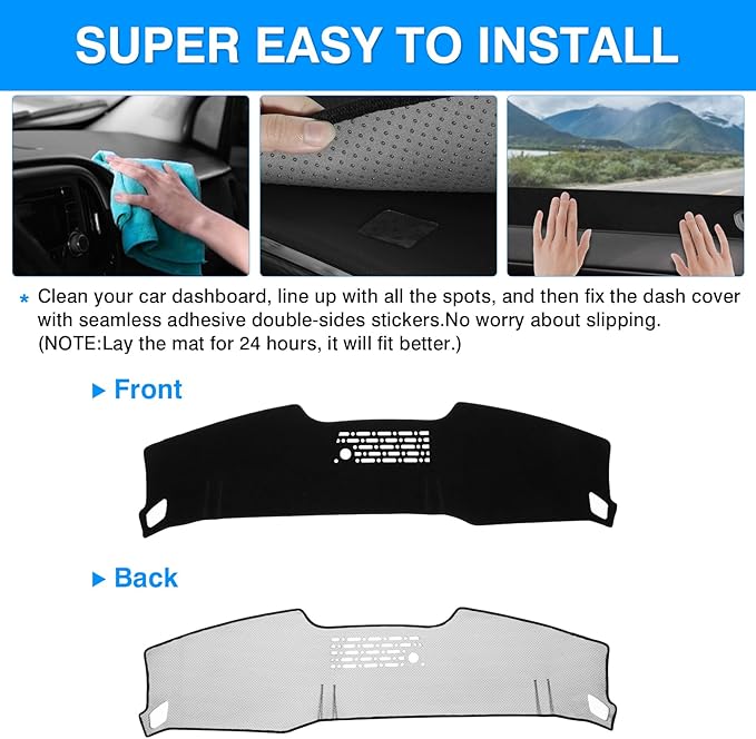 Autorder Dashboard Cover Mat for kia k4 2025 2026 Accessories Dash Cover Upgrade Flannel Dash Mat Sunshade Glare UV Rays Protector