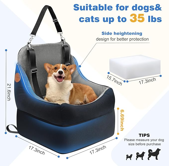 Elevated Dog Cat Car Safety Seat (Small Version)