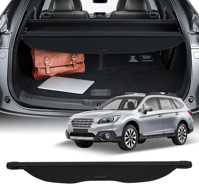 SCITOO Cargo Cover Shade for 2010-2014 Fit for Subaru Outback Accessories Retractable Rear Trunk Anti-Peeping Luggage Security Shade Cover