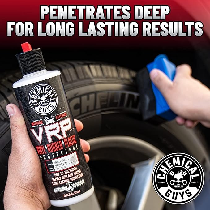 Chemical Guys VRP Vinyl, Rubber, and Plastic Dressing - Tire Dressing, Non-Greasy, Dry-to-the-Touch Shine for Tires, Trim, and More, Safe for Cars, Trucks, SUVs, RVs & More - 32 oz