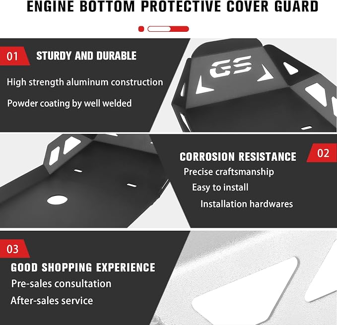 CHIFUN Skid Plate Compatible with BMW 2018-2021 F850GS F750GS F 750 850 GS ADV Adventure Motorcycle Lower Engine Guard Bottom Protection Aluminum Belly Pan Black
