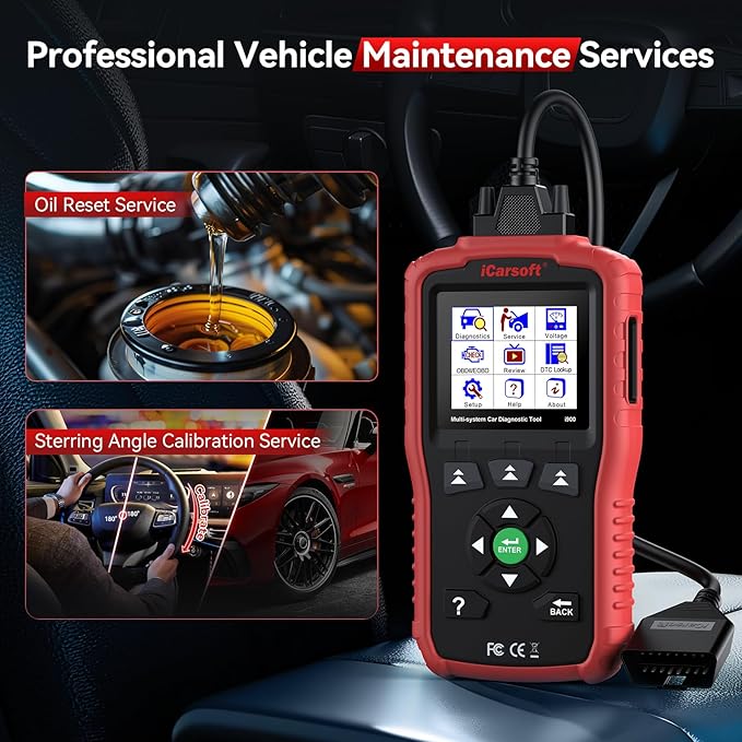iCarsoft i900 OBD2 Scanner for US Brand Vehicles, All System in-Depth Diagnostic Scan Tool for Ford/Jeep/Chevrolet/Cadillac, Oil Reset/Steering Angle Reset, Live Data OBDII Engine Code Reader